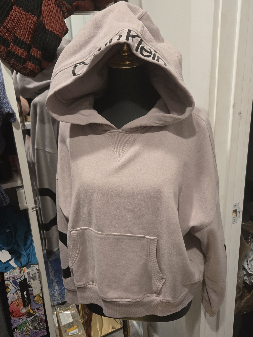 Calvin Klein Light Mauve Hoodie Sweater - Women's Casual Pullover